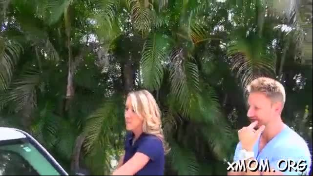 Mature gal with huge juggs engulfing and fucking to the max